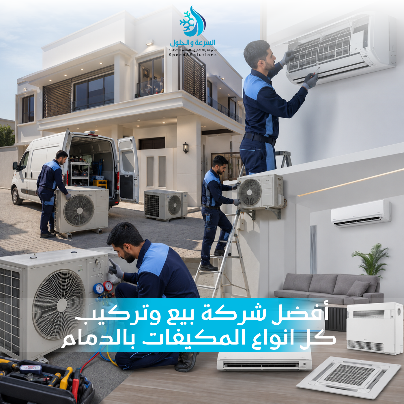 أفضل شركة بيع وتركيب جميع أنواع المكيفات بالدمام - السرعة والحلول